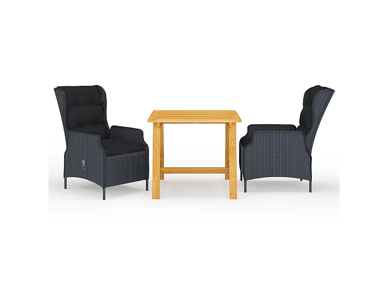 Ensemble de salle à manger de jardin 3 pcs Gris foncé 7