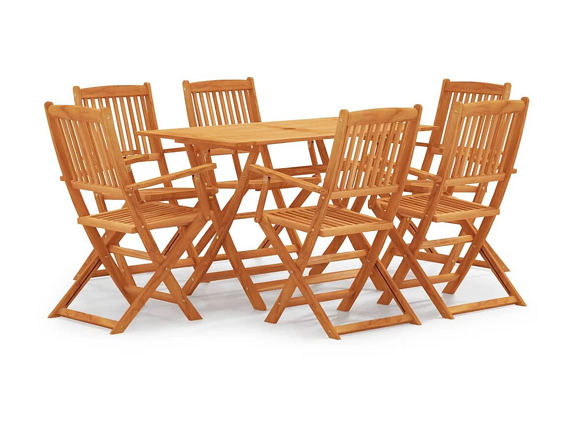 7-delige Tuinset inklapbaar massief eucalyptushout