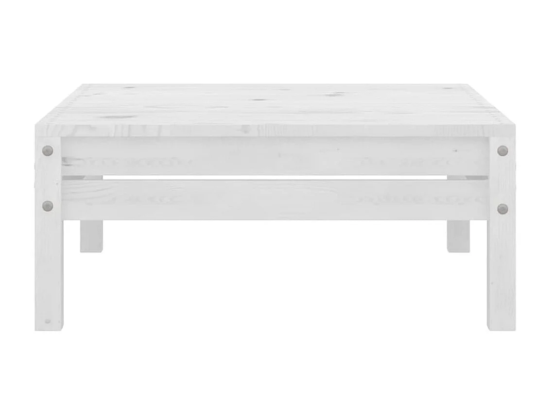 Salon de jardin 4 pcs Bois de pin massif Blanc 2