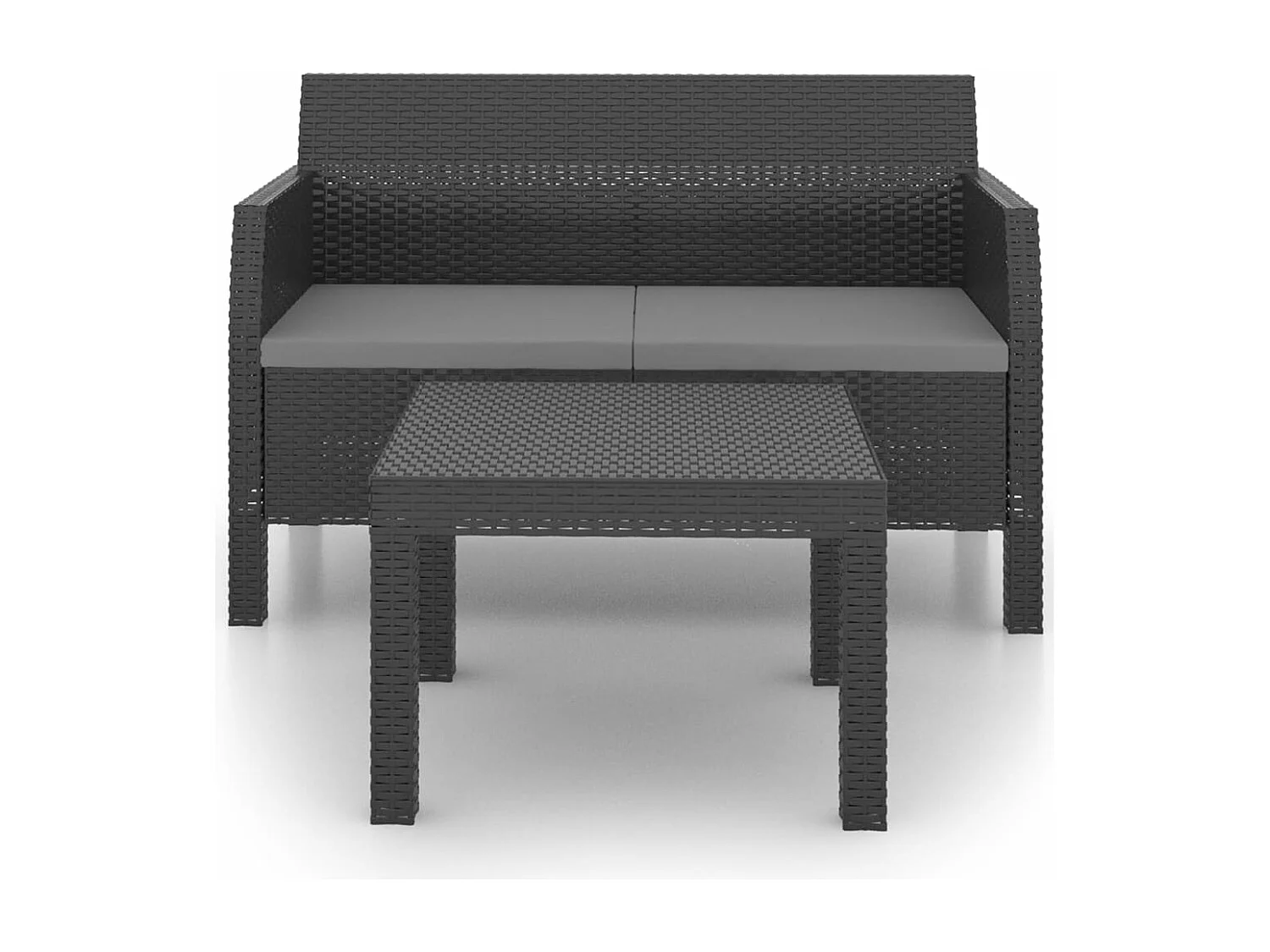 Salon de jardin 2 pcs avec coussins PP Anthracite 3