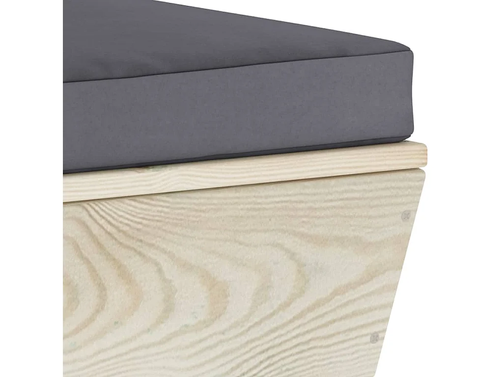 Canapé palette à 2 places de jardin avec coussins Bois d'épicéa 3