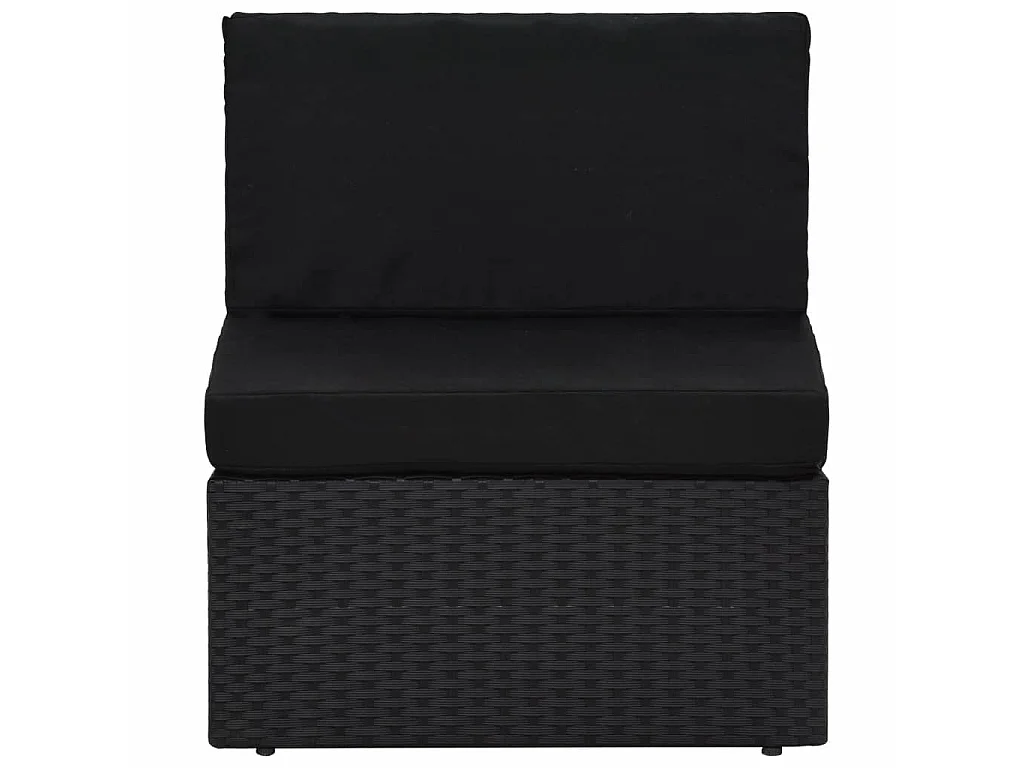 Salon de jardin 4 pcs Résine tressée Noir 2