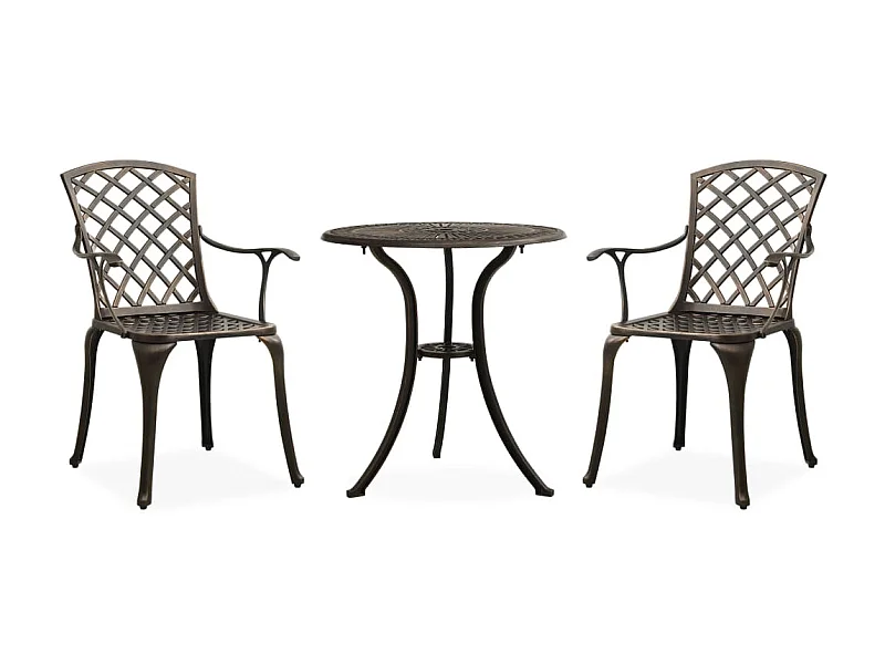 Ensemble de bistro 3 pcs Aluminium coulé Bronze 6
