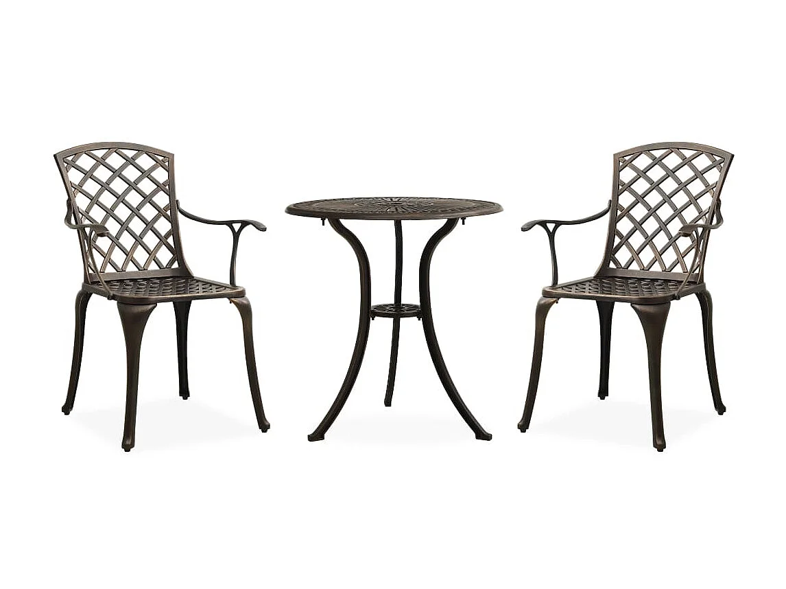 Ensemble de bistro 3 pcs Aluminium coulé Bronze 6