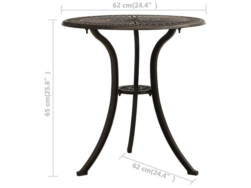 Ensemble de bistro 3 pcs Aluminium coulé Bronze 6
