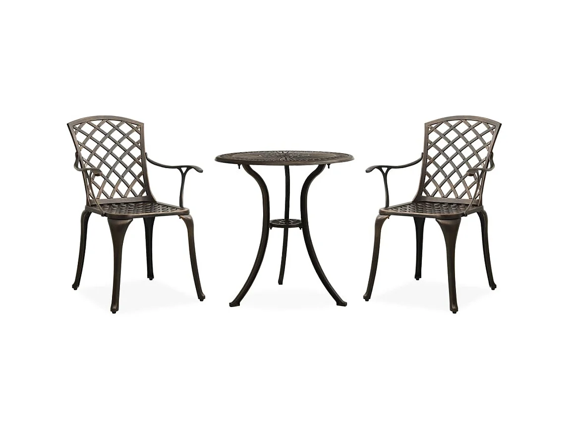 Ensemble de bistro 3 pcs Aluminium coulé Bronze 6