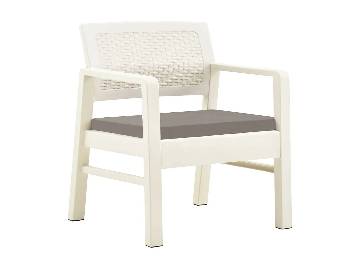 Salon de jardin 3 pcs Plastique Blanc 2