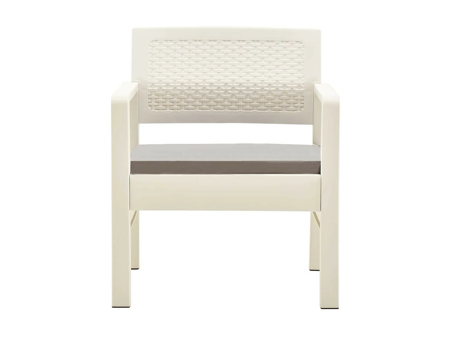 Salon de jardin 3 pcs Plastique Blanc 2
