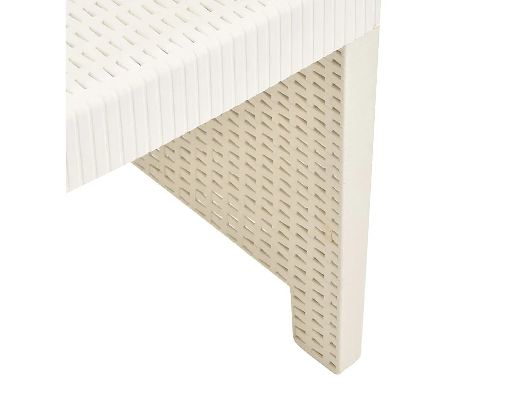 Salon de jardin 3 pcs Plastique Blanc 2