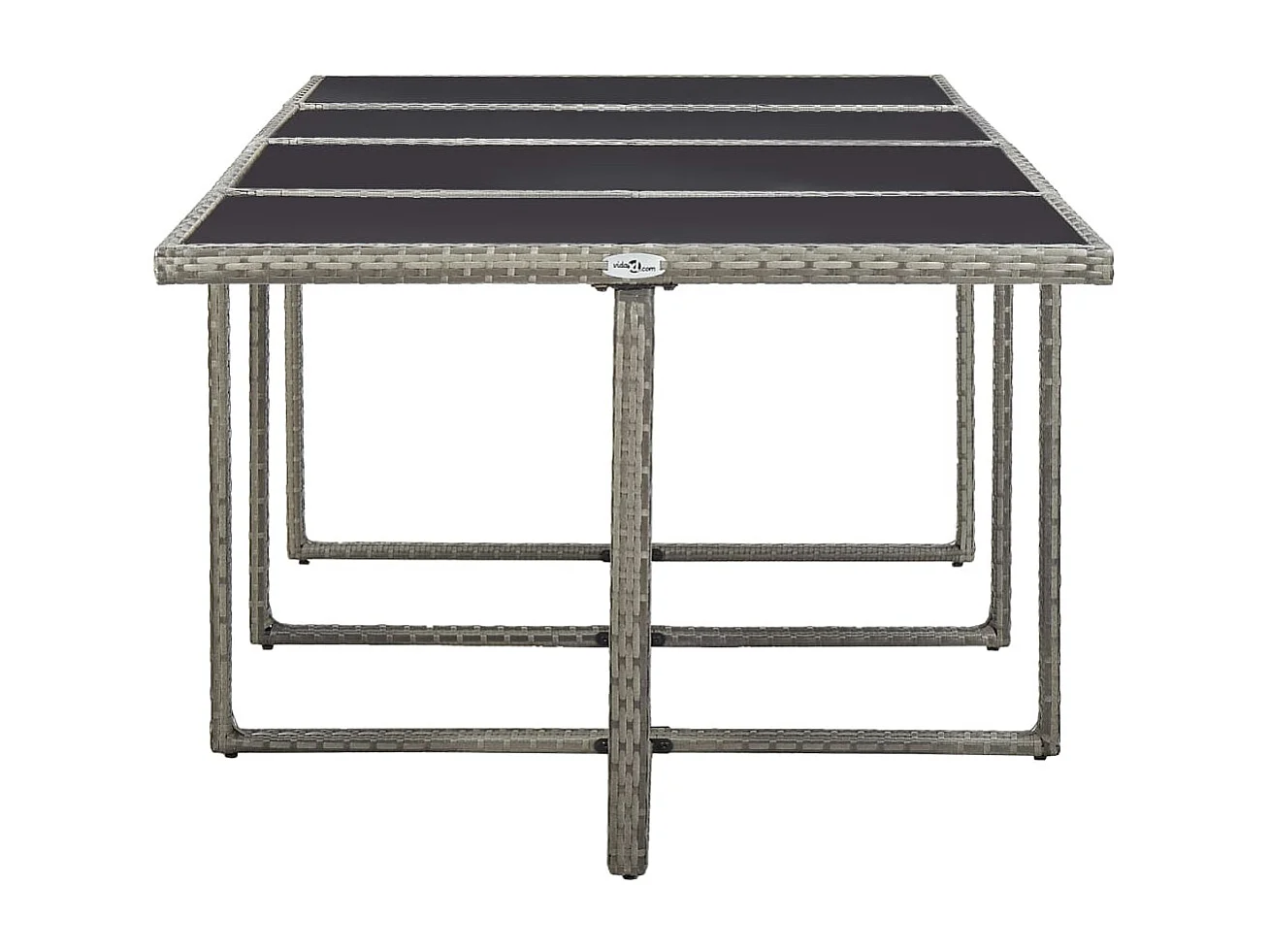 Mobilier à dîner de jardin 13pcs et coussin Résine tressée Gris