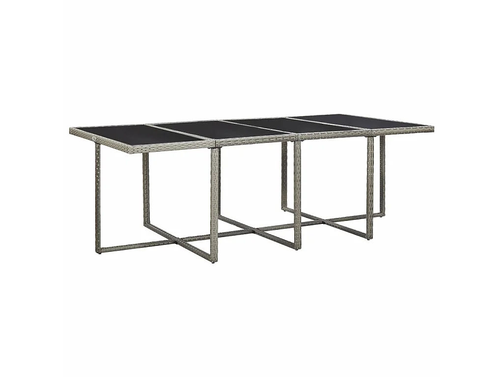 Mobilier à dîner de jardin 13pcs et coussin Résine tressée Gris