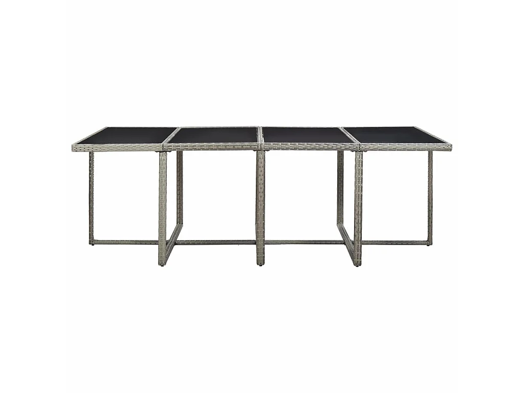 Mobilier à dîner de jardin 13pcs et coussin Résine tressée Gris