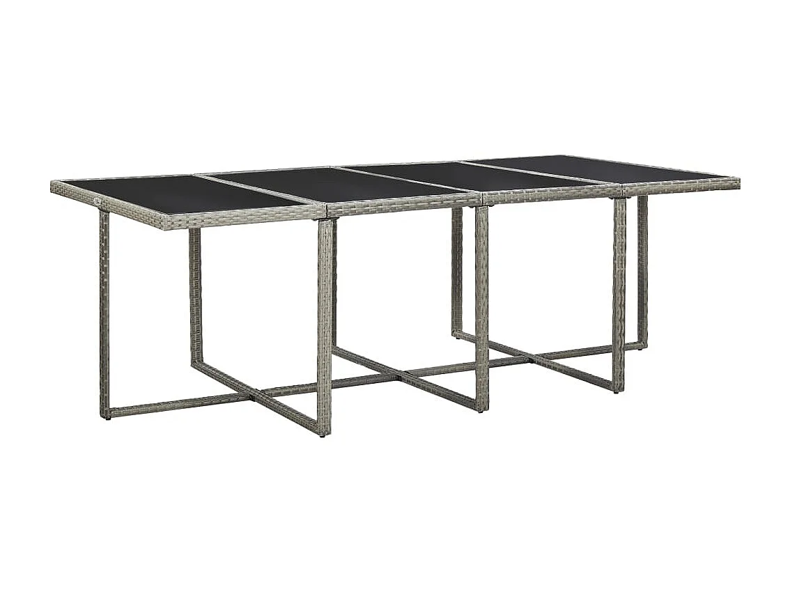 Mobilier à dîner de jardin 13pcs et coussin Résine tressée Gris