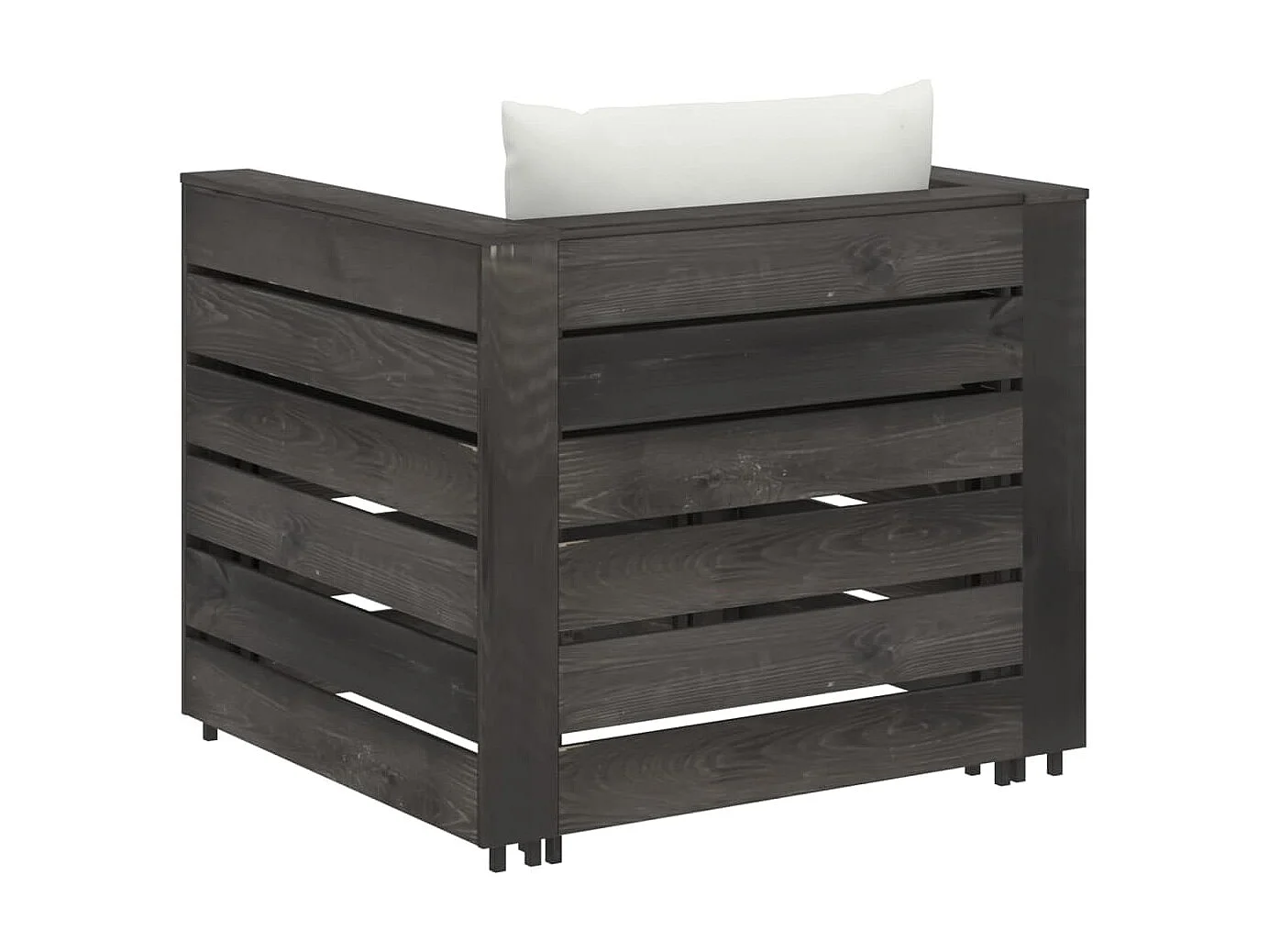 Salon de jardin 2 pcs avec coussins Bois imprégné de gris 3