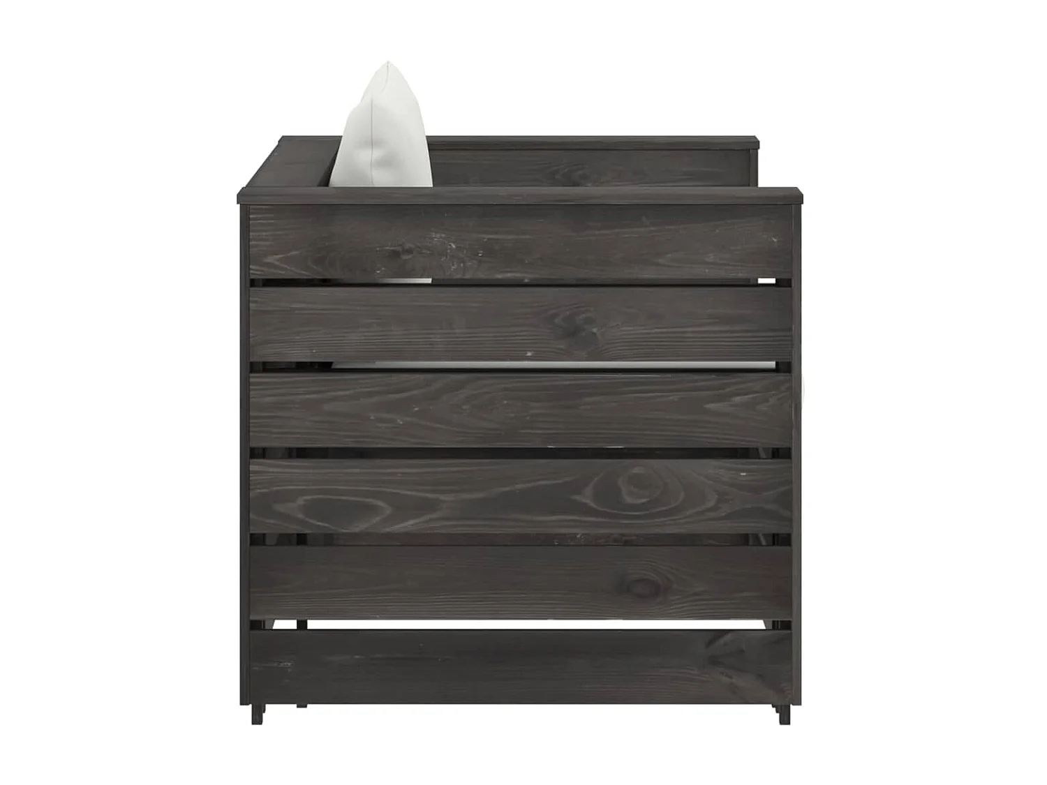 Salon de jardin 2 pcs avec coussins Bois imprégné de gris 3