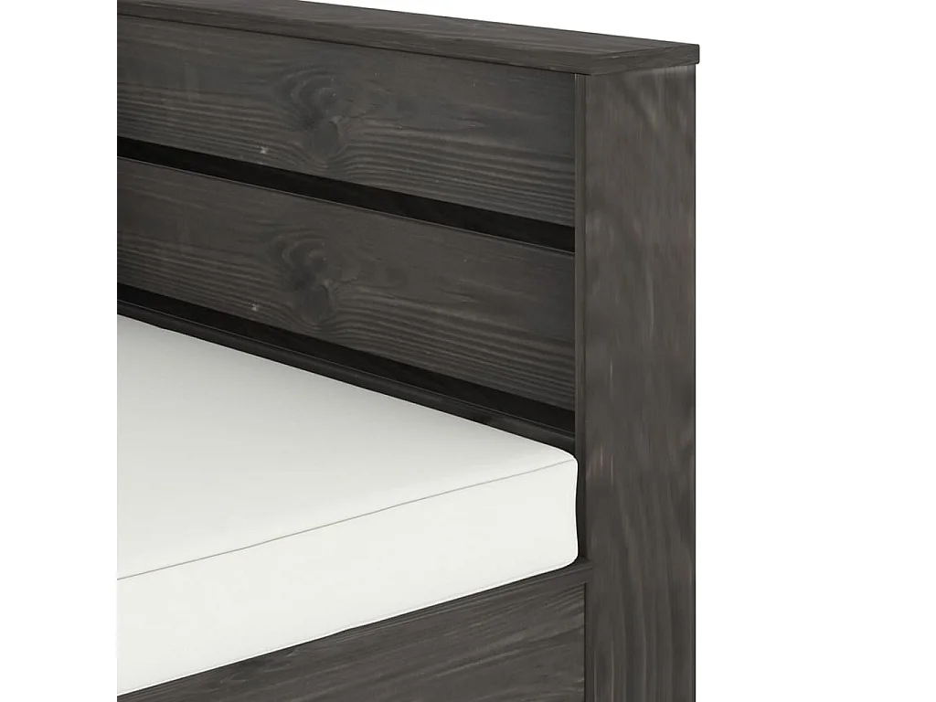 Salon de jardin 2 pcs avec coussins Bois imprégné de gris 3