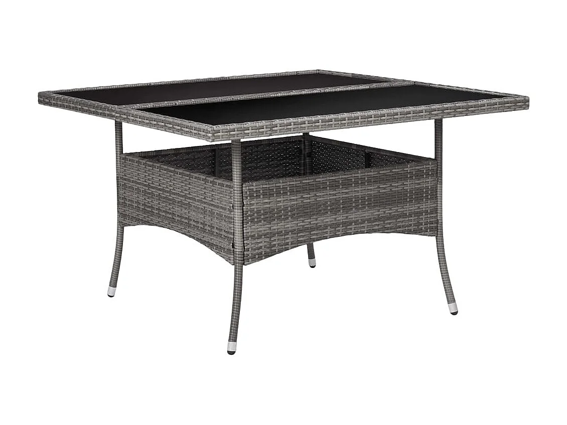 Ensemble à dîner de jardin 9 pcs Résine tressée et verre Gris 2