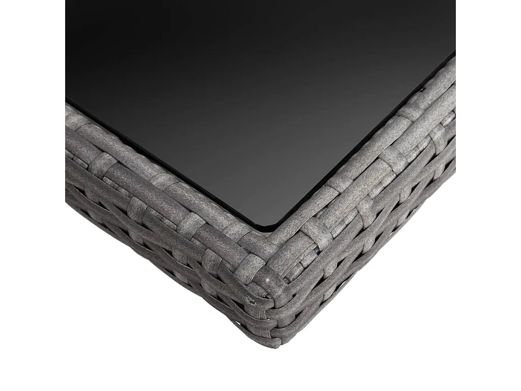 Ensemble à dîner de jardin 9 pcs Résine tressée et verre Gris 2