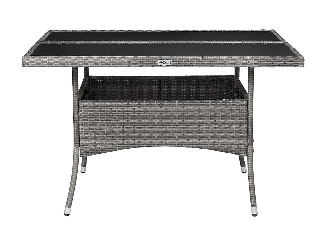 Ensemble à dîner de jardin 9 pcs Résine tressée et verre Gris 2