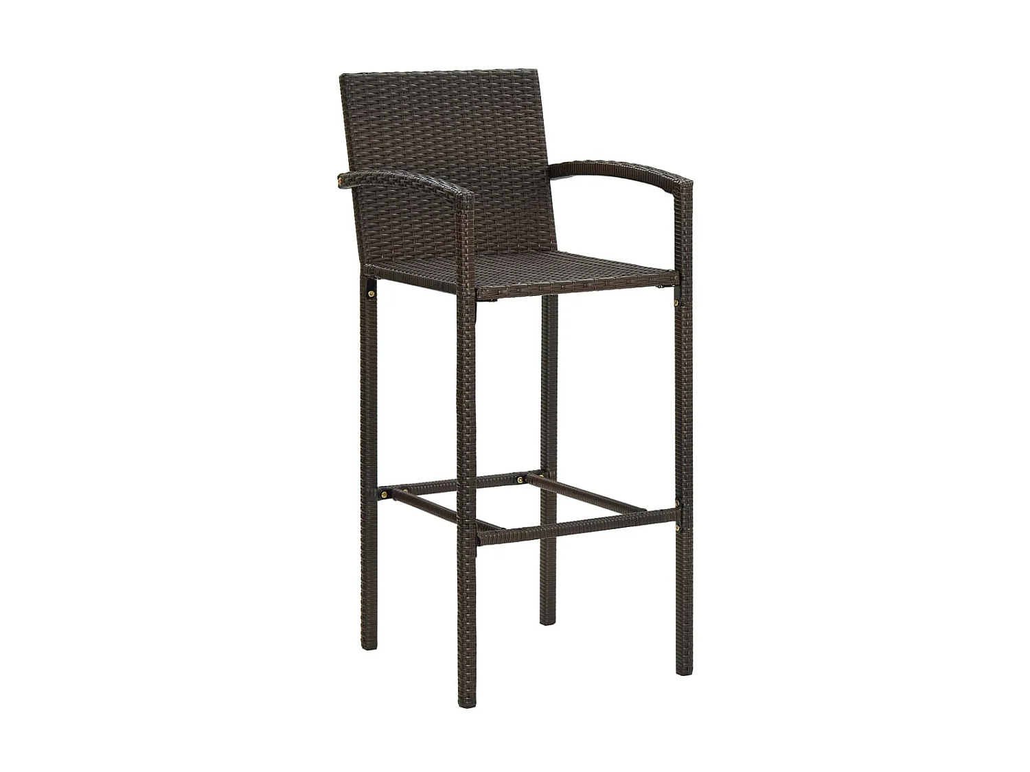 Jeu de bar de jardin 3pcs avec accoudoirs Résine tressée Marron