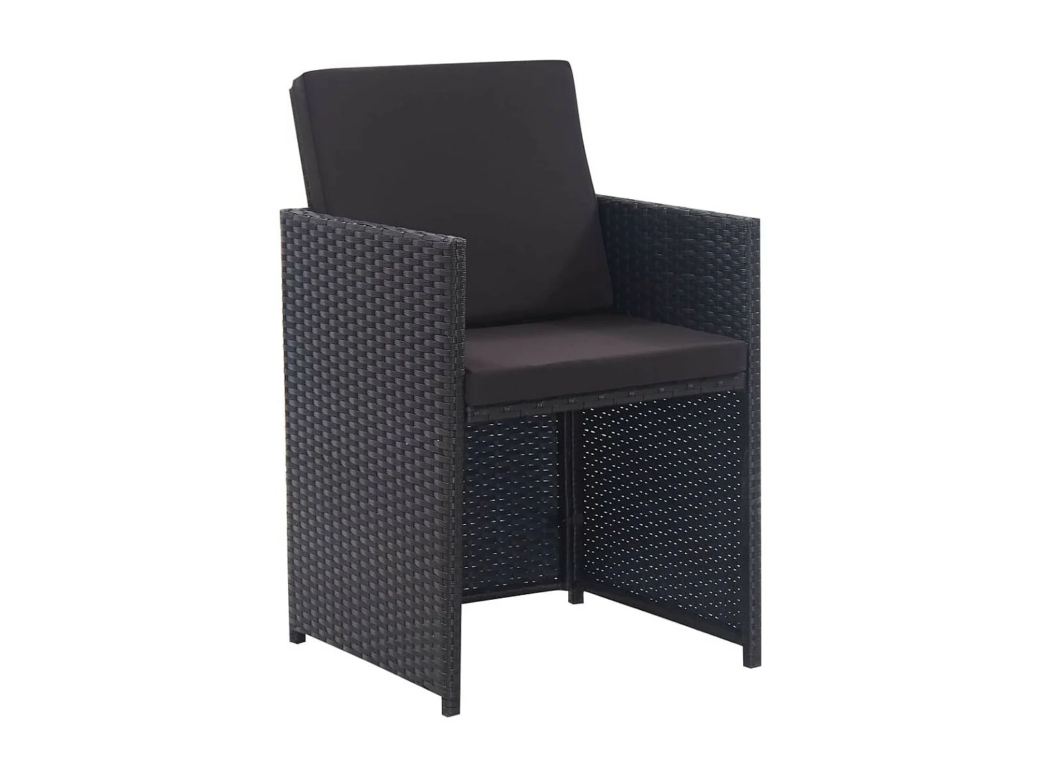 Salon de jardin 9 pcs avec coussins Résine tressée Noir 36