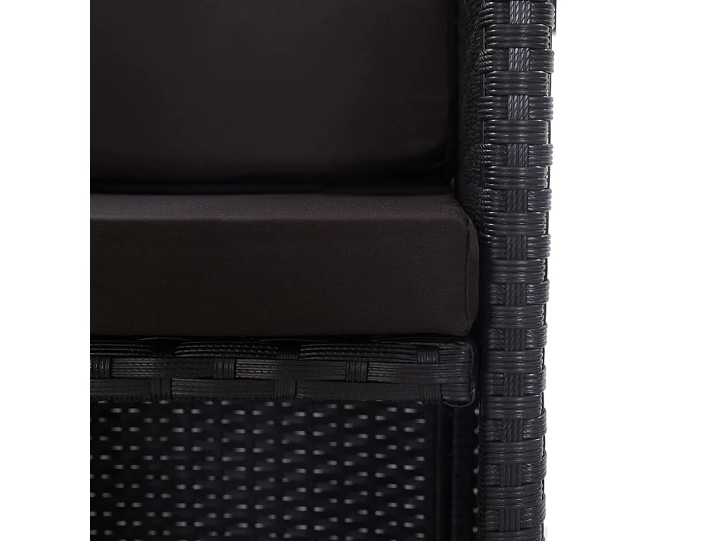 Salon de jardin 9 pcs avec coussins Résine tressée Noir 36