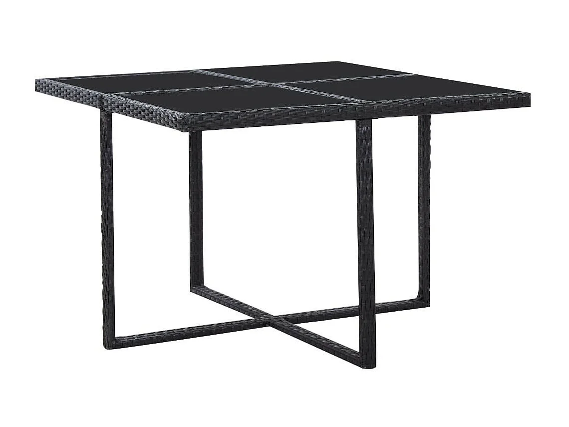 Salon de jardin 9 pcs avec coussins Résine tressée Noir 36