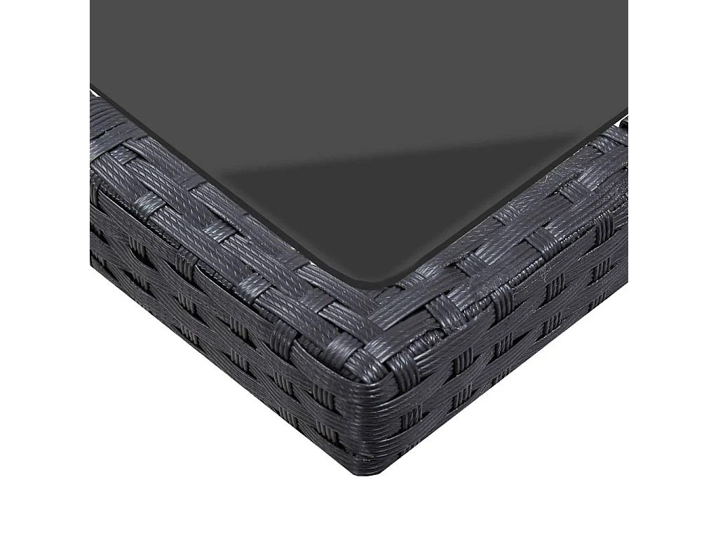 Salon de jardin 9 pcs avec coussins Résine tressée Noir 36