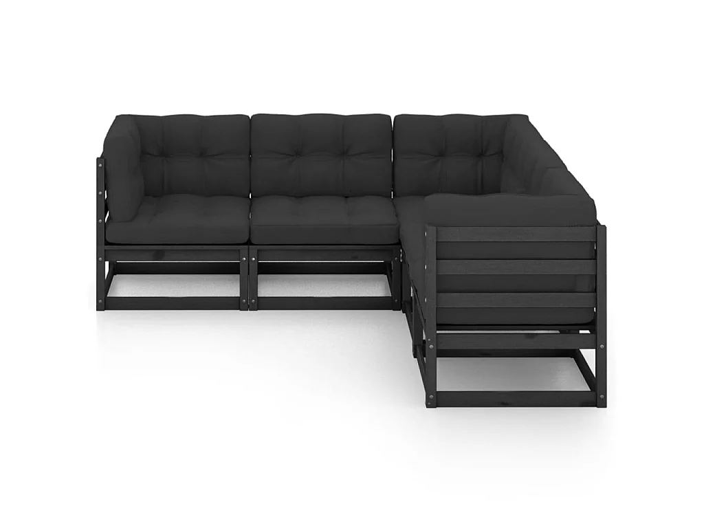 Salon de jardin 5 pcs avec coussins Bois de pin massif 14