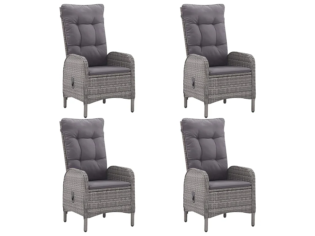 Ensemble de salle à manger de jardin 5 pcs Gris 35