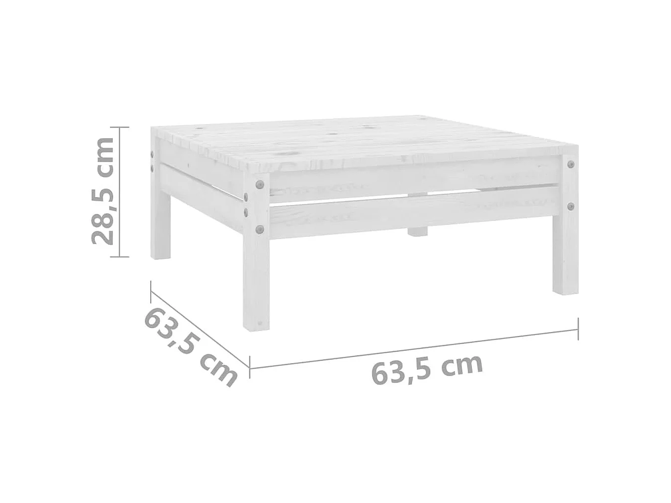 Salon de jardin 6 pcs Bois de pin massif Blanc 7