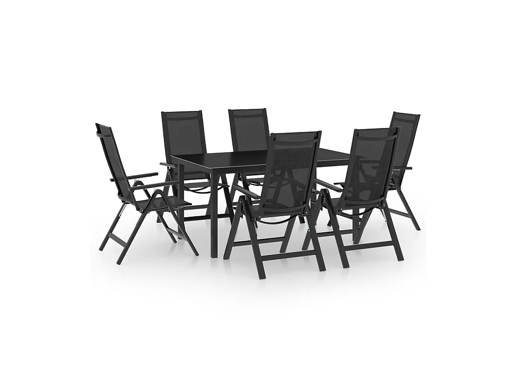 Ensemble de salle à manger de jardin 7 pcs Aluminium Anthracite