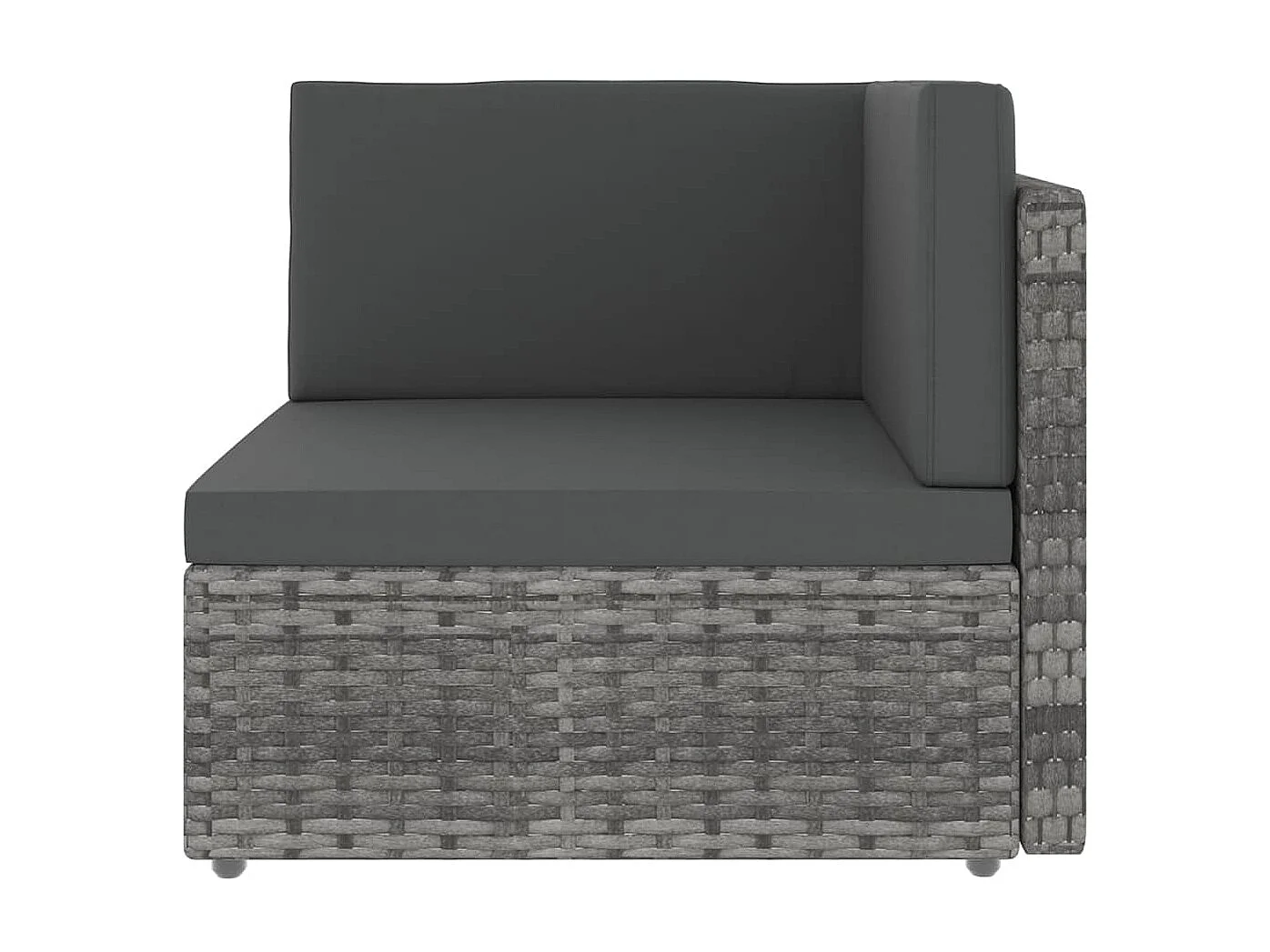 Salon de jardin 7 pcs avec coussins Gris Résine tressée 5