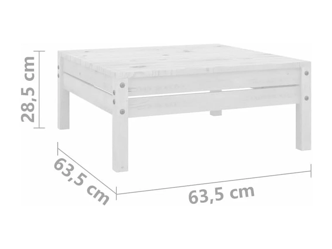 Salon de jardin 10 pcs Blanc Bois de pin massif 15