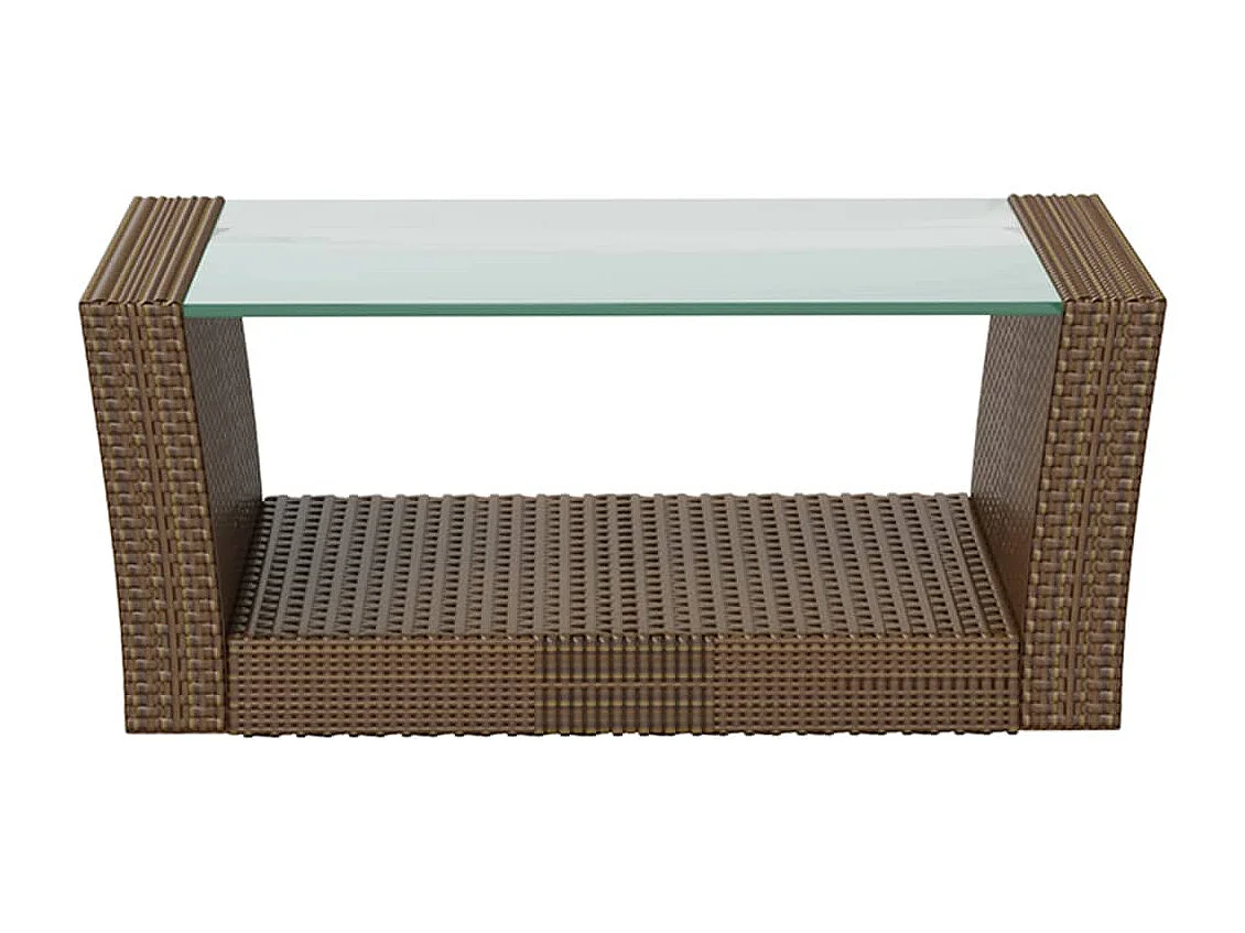 Salon de jardin 8 pcs avec coussins Résine tressée Marron 46