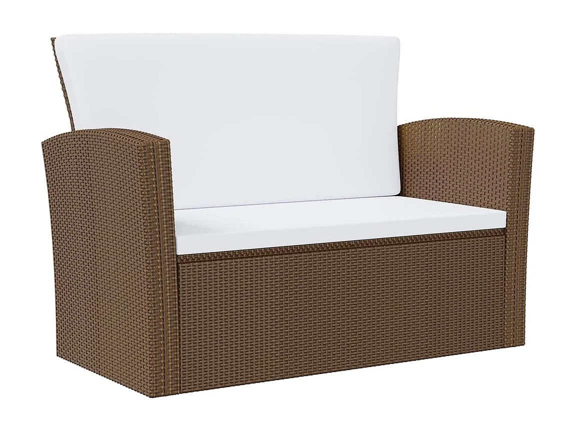 Salon de jardin 8 pcs avec coussins Résine tressée Marron 46