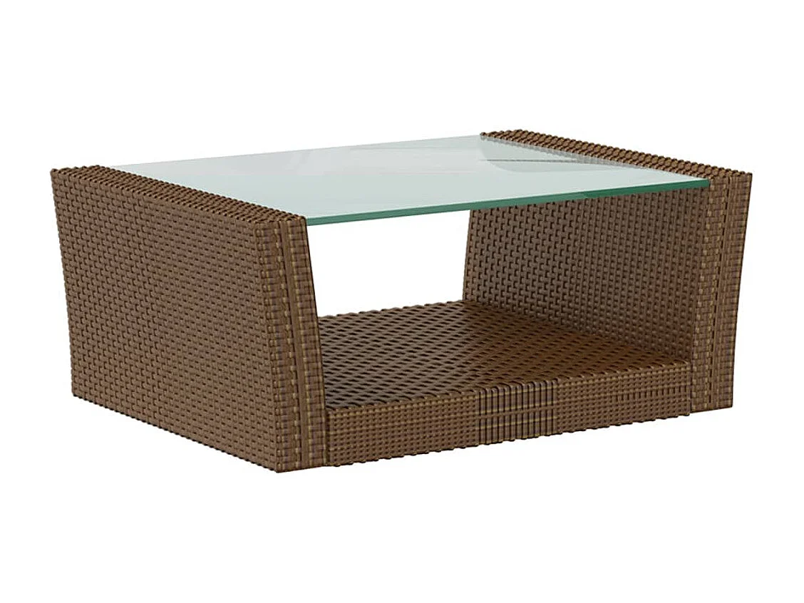 Salon de jardin 8 pcs avec coussins Résine tressée Marron 46