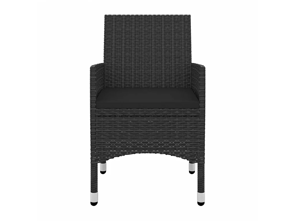 Ensemble à dîner de jardin coussins 9 pcs Résine tressée Verre 6