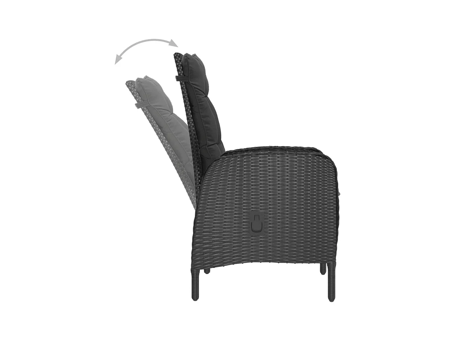 Ensemble à dîner de jardin 5 pcs Résine tressée et verre Noir