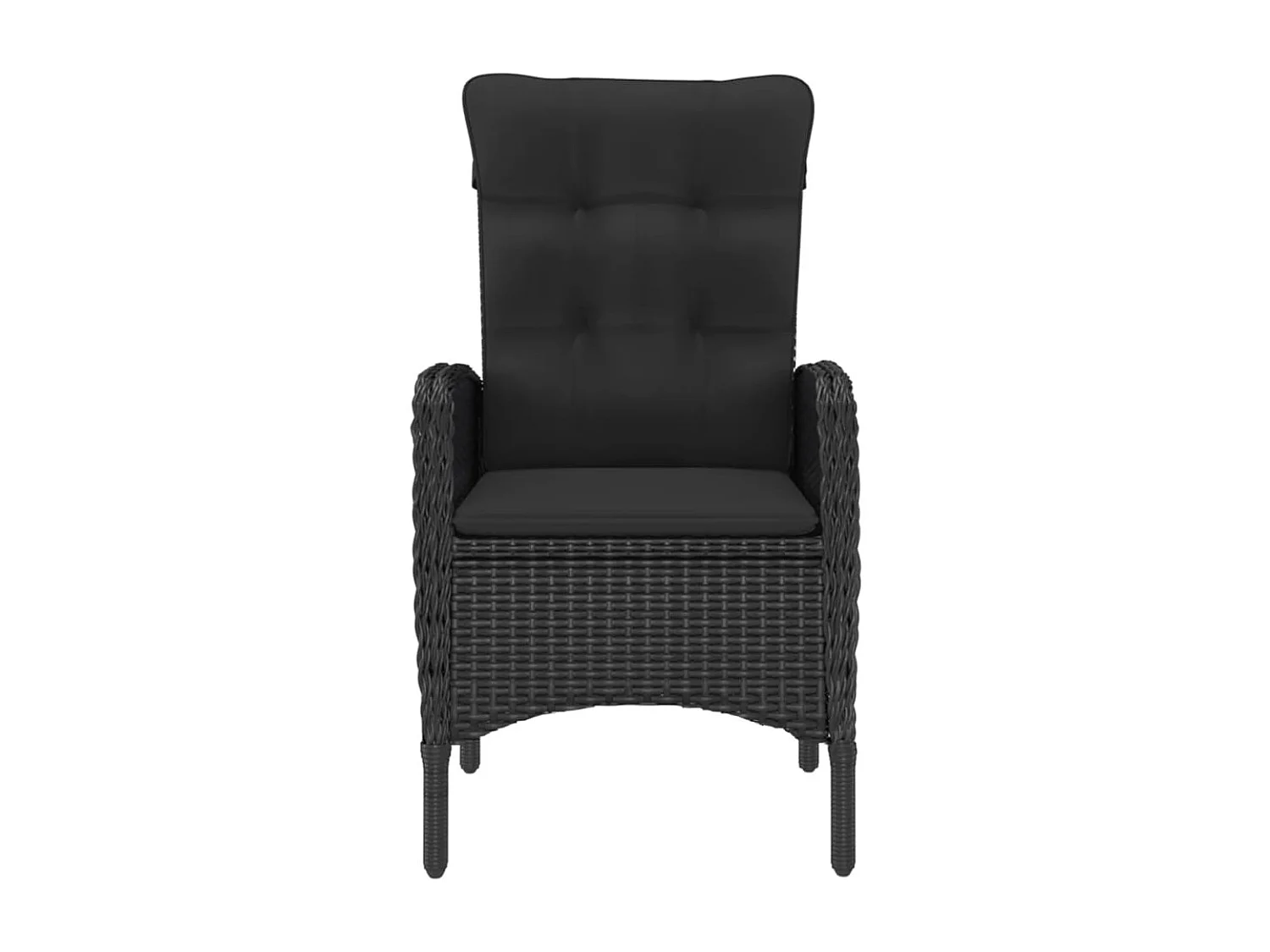 Ensemble à dîner de jardin 5 pcs Résine tressée et verre Noir