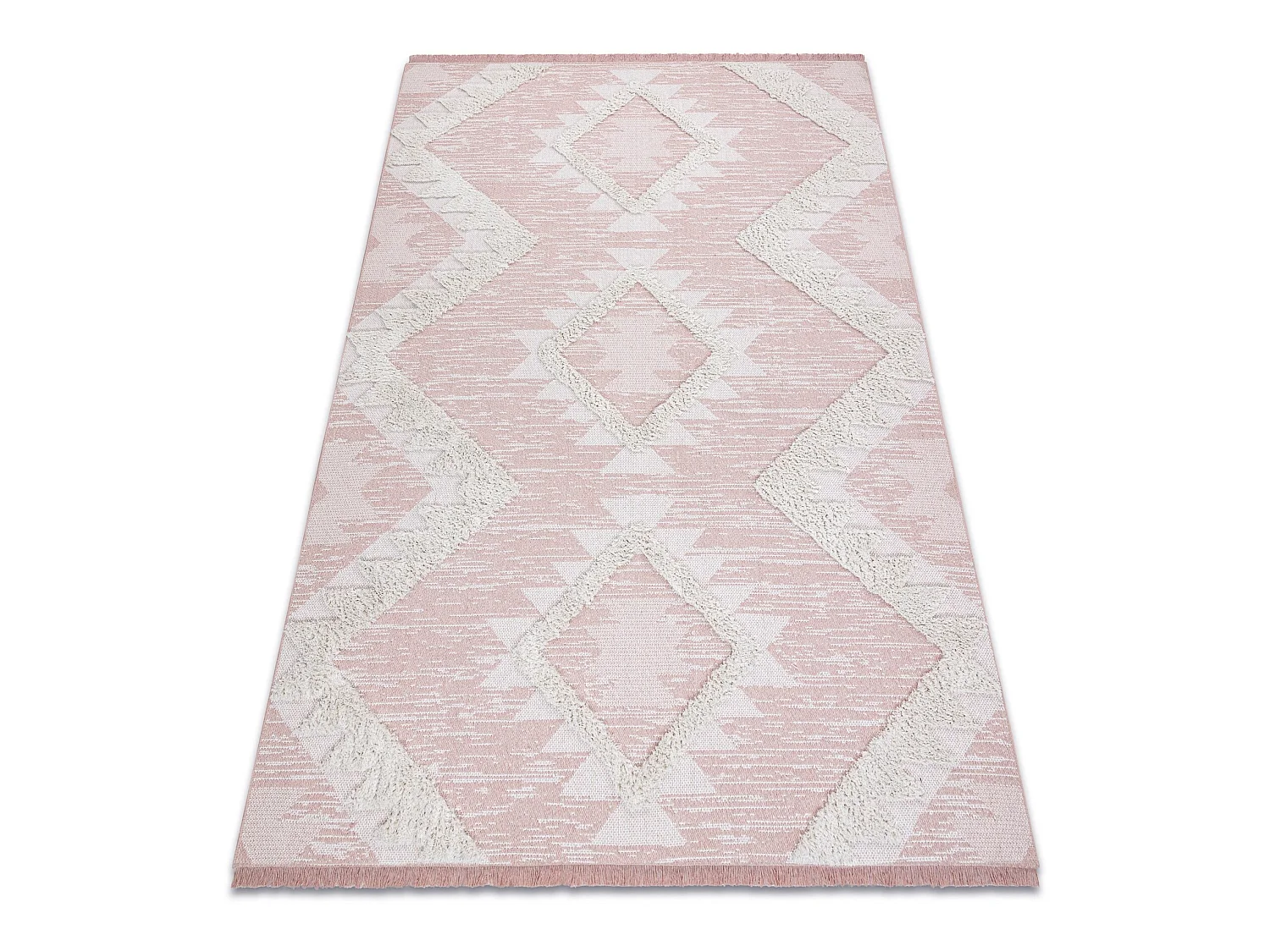 Tapijt MOROC Ruit 22312 Ecologisch , EKO SISAL rand - twee poolhoogte  136x190 cm