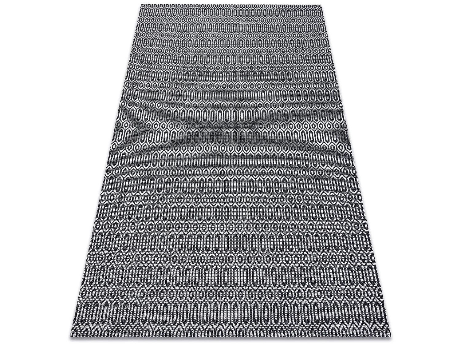 Tapis CASA ECO SIZAL BOHO  œillets 22075 noir / gris, tapis en coton  114x170 cm