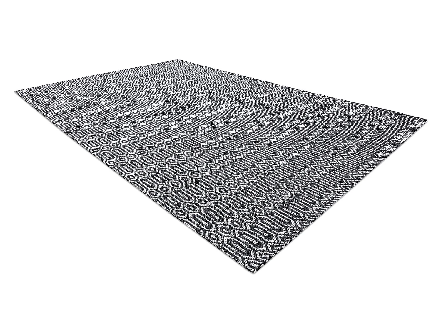 Tapis CASA ECO SIZAL BOHO  œillets 22075 noir / gris, tapis en coton  114x170 cm