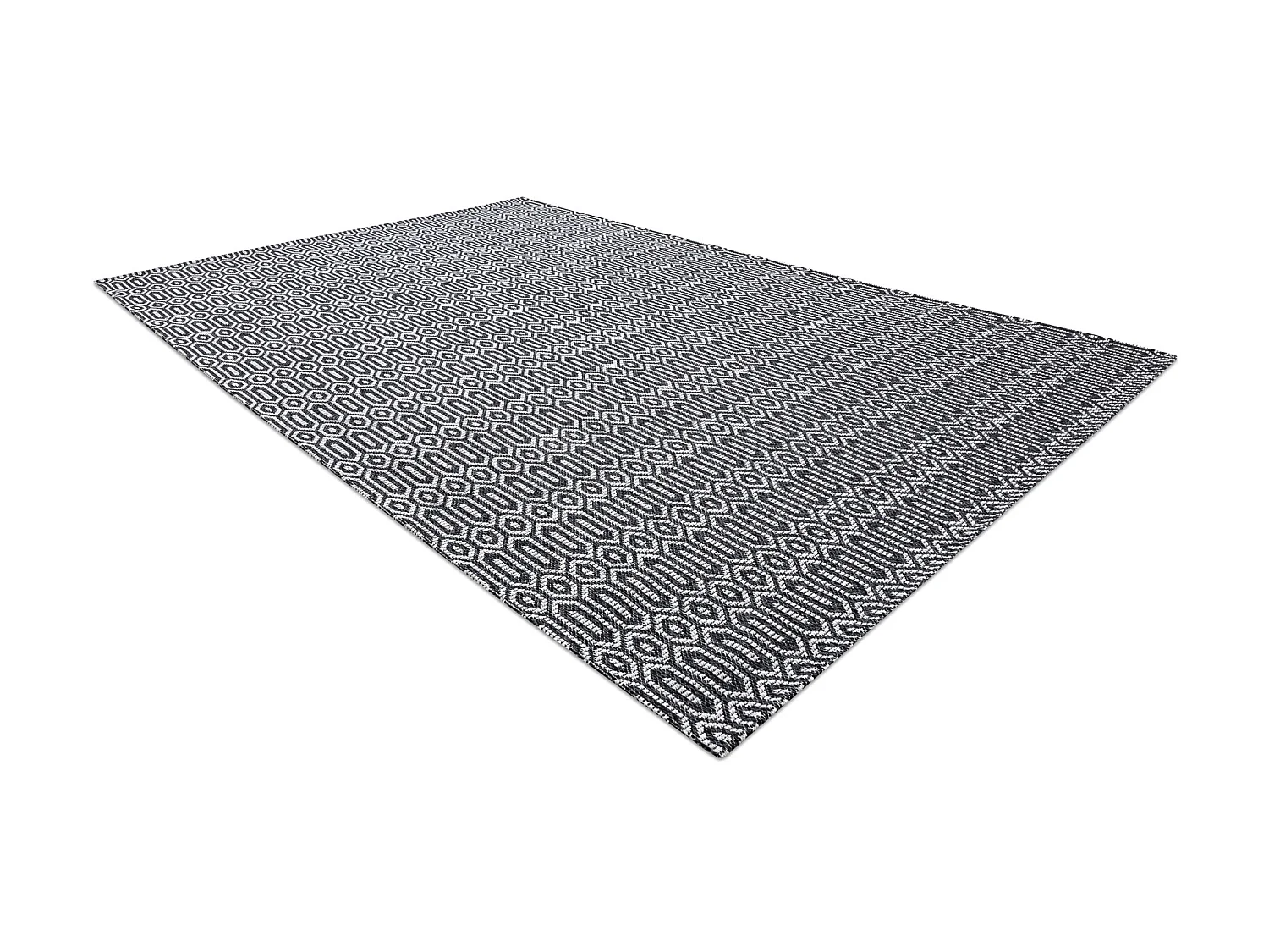 Tapijt CASA Ecologisch , EKO SISAL Boho Geknoopt 22075 zwart / grijskl 114x170 cm