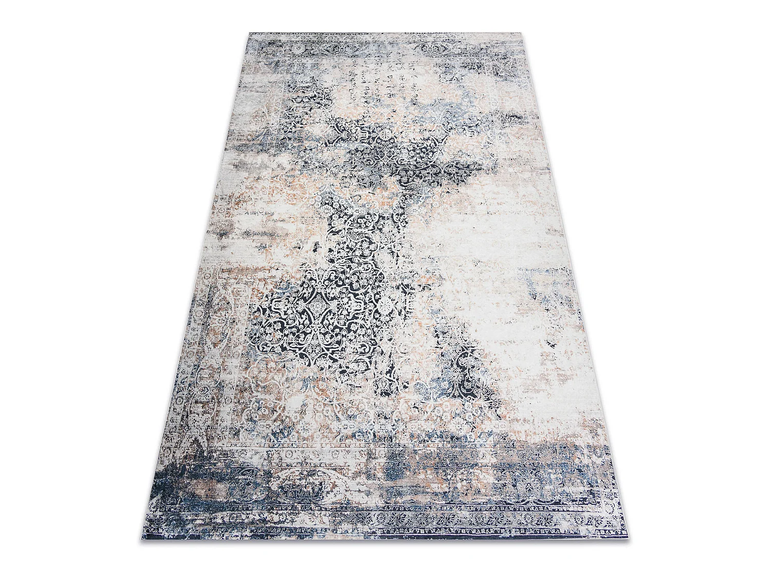 ANDRE 1016 tapijt wasbaar Ornament, vintage antislip - beige 160x220 cm