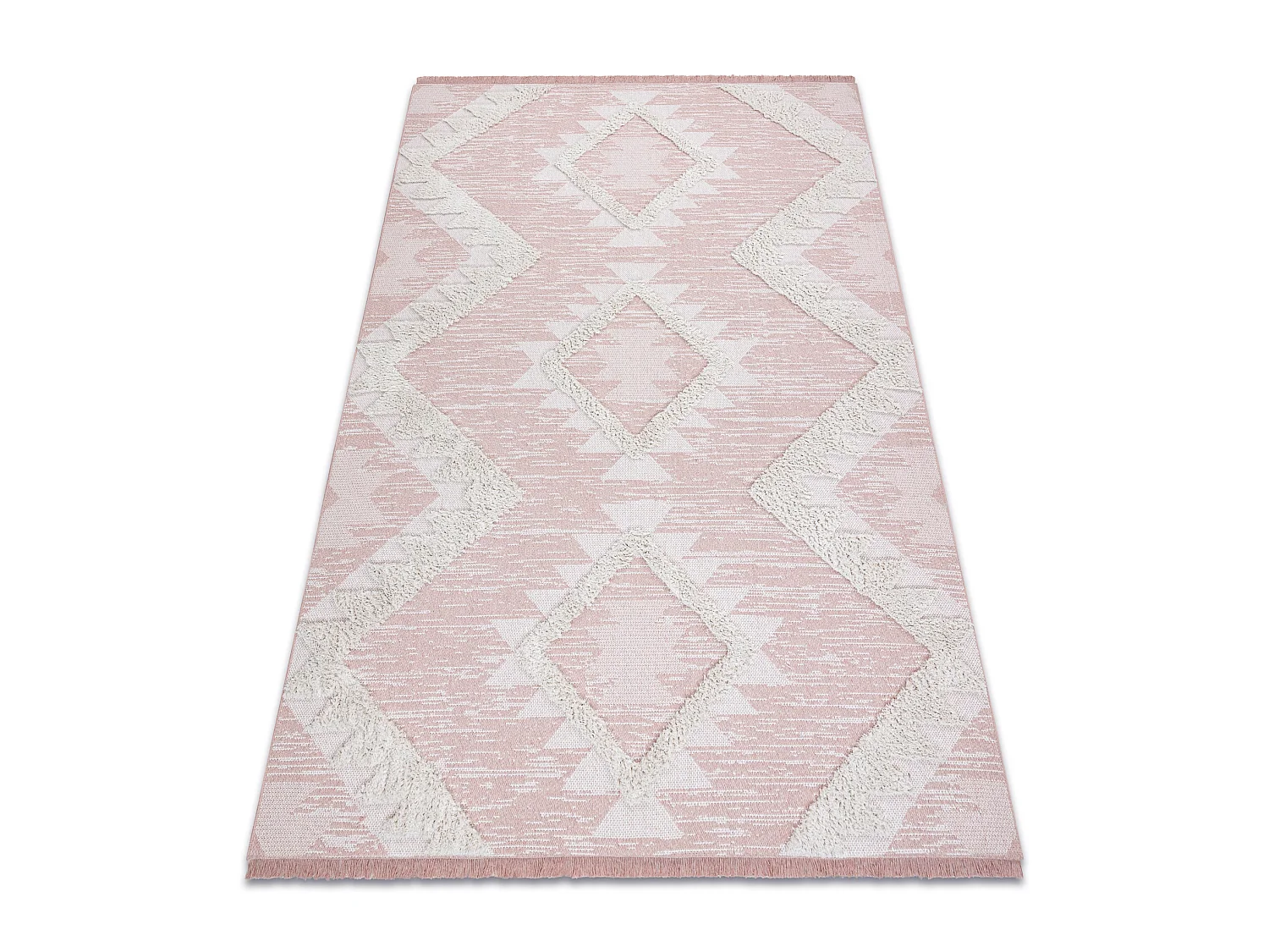 Teppich ÖKO SISAL BOHO MOROC Diamanten 22312 Franse - zwei Ebenen aus 78x150 cm