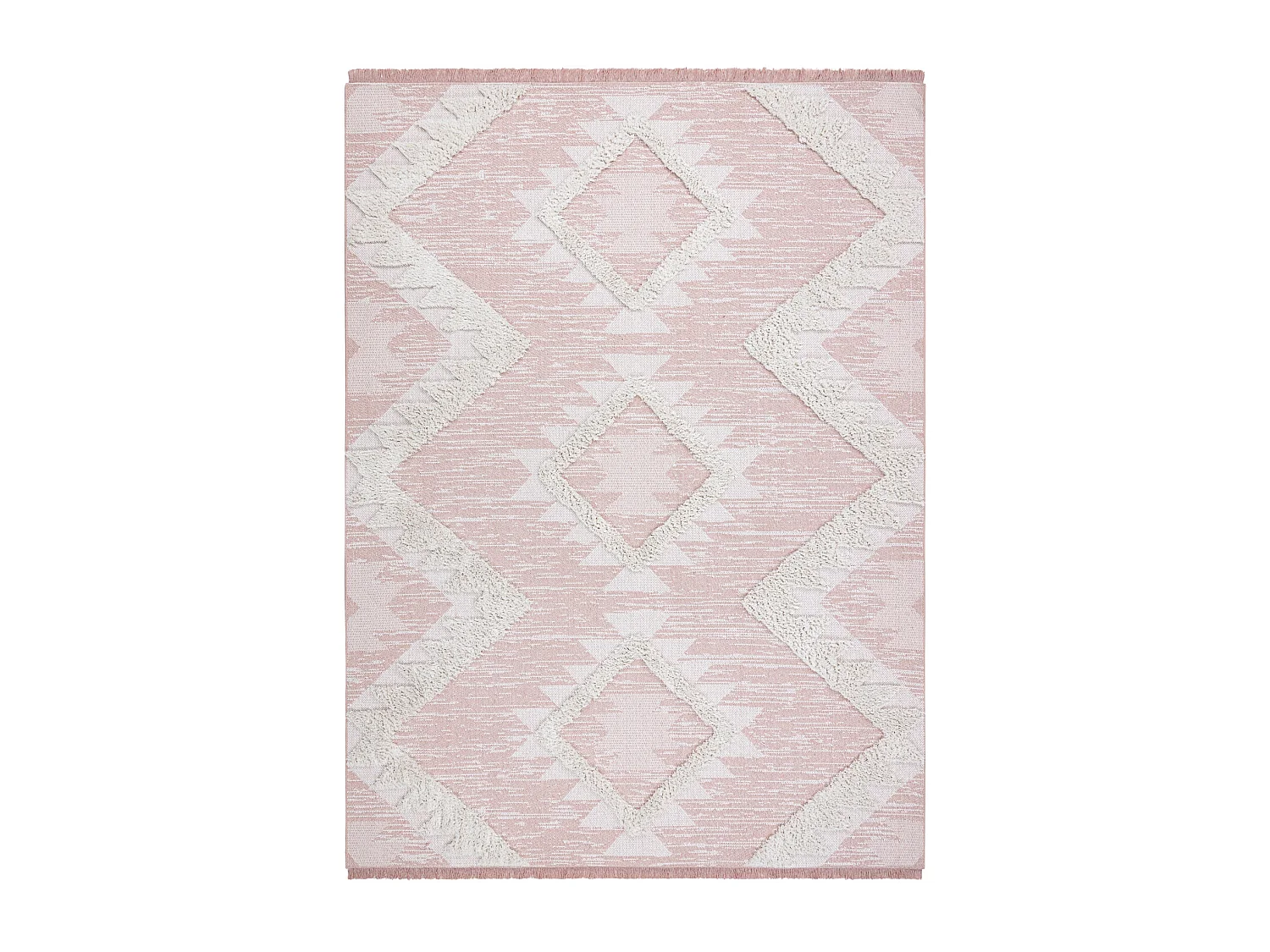 Teppich ÖKO SISAL BOHO MOROC Diamanten 22312 Franse - zwei Ebenen aus 78x150 cm
