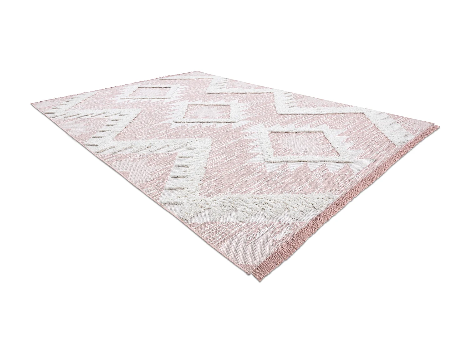 Teppich ÖKO SISAL BOHO MOROC Diamanten 22312 Franse - zwei Ebenen aus 78x150 cm