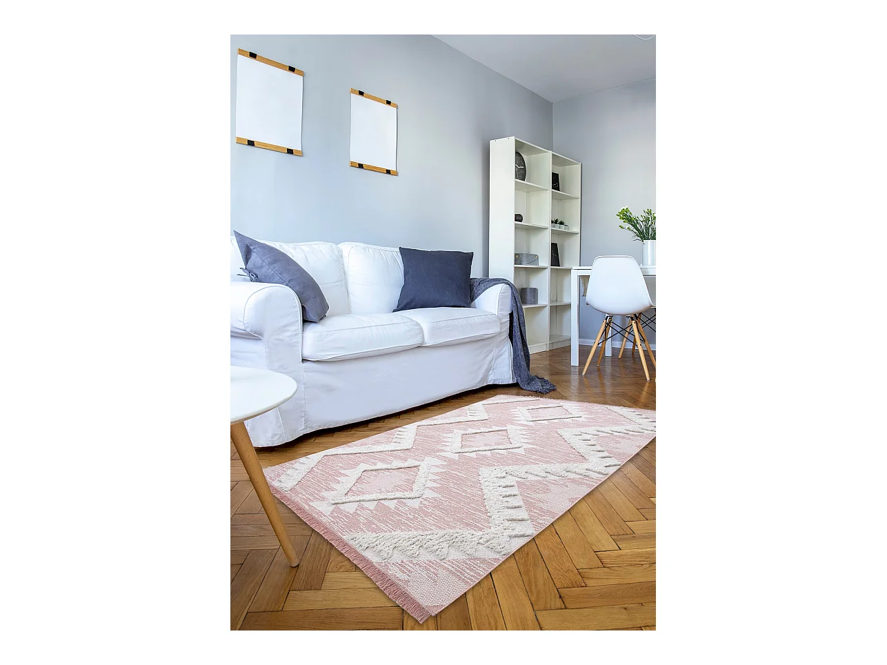 Teppich ÖKO SISAL BOHO MOROC Diamanten 22312 Franse - zwei Ebenen aus 78x150 cm