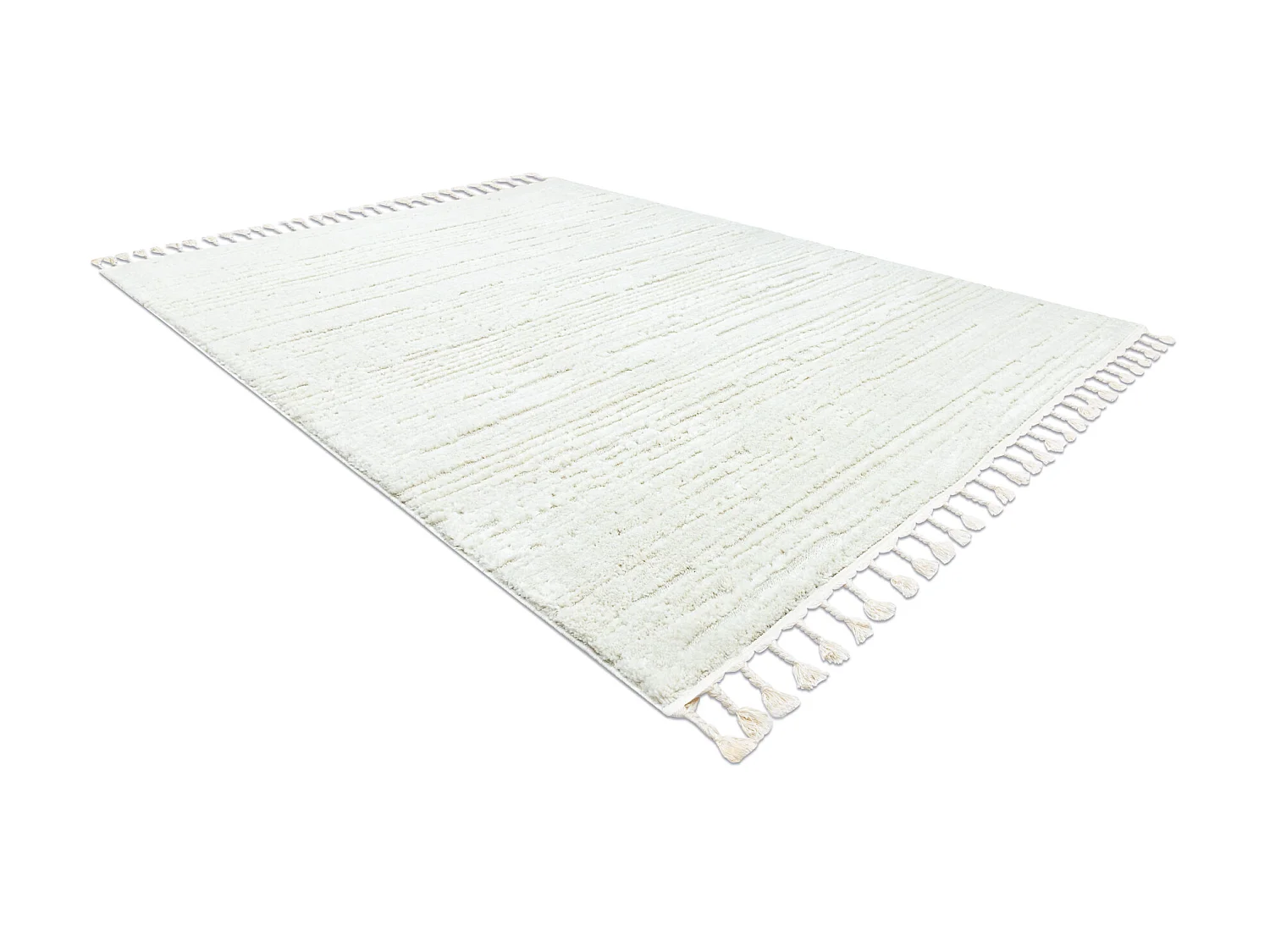 Tapijt SEVILLA AC53B strips , prążki wit Kwastjes berbery Marokkaans 160x220 cm